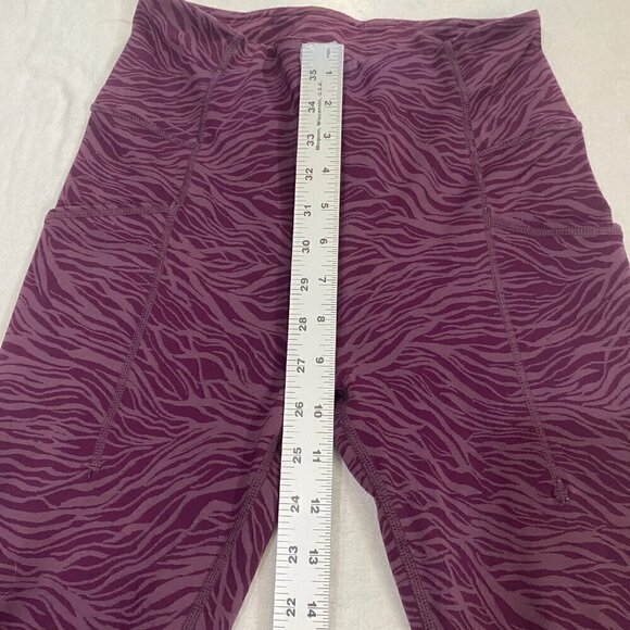 Zella Womens Leggings Sz M Purple Zebra Pockets Stretch Casual Athletic Pants - Picture 6 of 10